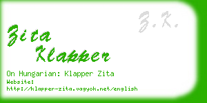 zita klapper business card